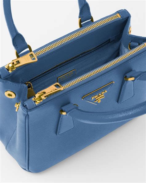 prada saffiano leather blue curl|Light Blue Prada Galleria Saffiano Leather Mini.